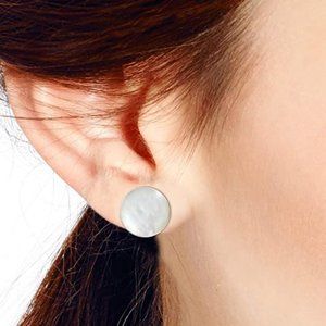 Mother of Pearl Sterling Silver Stud Earrings